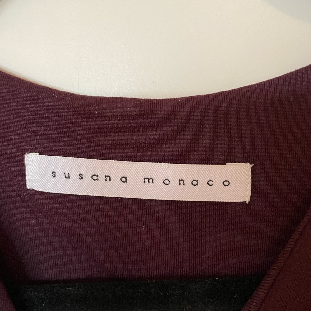 Susana Monaco, burgundy asymmetrical hem, size S